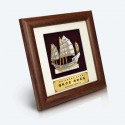 7" x 7" Solid Frame with Gold Plated Pewter - Wealth Ship