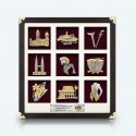 9 in 1 Exclusive Frame (Gold Border) with Gold Plated Pewter