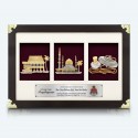 3 in 1 Exclusive Frame with Gold Border - Gold Plated Pewter