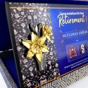 7" x 9" Songket Plaque with Gold Plated Pewter - Narcissus Flower