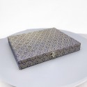 7" x 9" Songket Plaque with Gold Plated Pewter - Narcissus Flower
