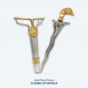 6" x 6" Frame with Gold Plated Pewter : Keris (Kris)
