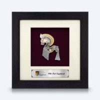 6" x 6" Frame with Gold Plated Pewter : Kuda Kepang