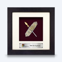 6" x 6" Frame with Gold Plated Pewter : Perisai Iban