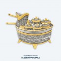 6" x 6" Frame with Gold Plated Pewter : Tepak Sireh