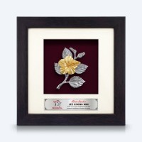 6" x 6" Frame with Gold Plated Pewter : Bunga Raya (Hibiscus Flower)