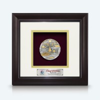 10" x 10" Solid Frame with Gold Plated Pewter : Putrajaya (Round)