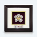 10" x 10" Solid Frame with Gold Plated Pewter : Rafflesia
