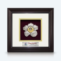 10" x 10" Solid Frame with Gold Plated Pewter : Rafflesia