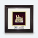 10" x 10" Solid Frame with Gold Plated Pewter : Kuala Lumpur Railway Station