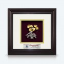 10" x 10" Solid Frame with Gold Plated Pewter : Orchid 6 Flowers (Anggerik)