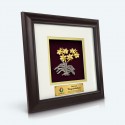 10" x 10" Solid Frame with Gold Plated Pewter : Orchid 6 Flowers (Anggerik)