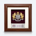 7" x 7" Frame with Gold Plated Pewter - Coat of Arms of Malaysia (Jata Negara Logo Malaysia)
