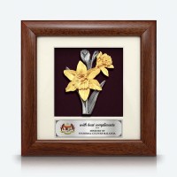 7" x 7" Frame with Gold Plated Pewter - Narcissus Flower
