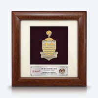 7" x 7" Frame with Gold Plated Pewter - Coat of Arms of Penang (Logo Penang)