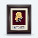 8.5" x 10" Solid Frame with Gold Plated Pewter : Sunflowers