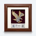 7" x 7" Solid Frame with Gold Plated Pewter - Flying Eagle
