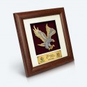 7" x 7" Solid Frame with Gold Plated Pewter - Flying Eagle