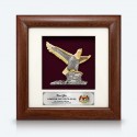 7" x 7" Frame with Gold Plated Pewter - Eagle