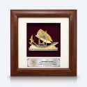 7" x 7" Frame with Gold Plated Pewter - Perahu Lepa Sabah