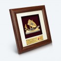 7" x 7" Frame with Gold Plated Pewter - Perahu Lepa Sabah