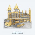 7" x 7" Frame with Gold Plated Pewter - Kuala Lumpur Railway Station