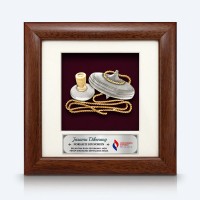 7" x 7" Solid Frame with Gold Plated Pewter - Gasing