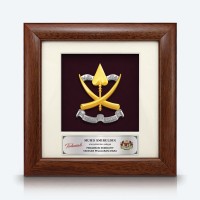 7" x 7" Frame with Gold Plated Pewter - Coat of Arms of Pahang (Logo Pahang)