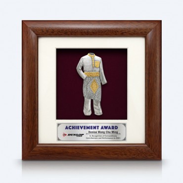 7" x 7" Solid Frame with Gold Plated Pewter - Baju Melayu