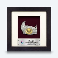 6" x 6" Frame with Gold Plated Pewter : Tengkolok