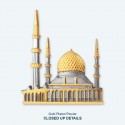 6" x 6" Frame with Gold Plated Pewter : Masjid (Mosque)