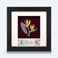 6" x 6" Frame with Gold Plated Pewter : Birds Of Paradise