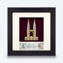 6" x 6" Frame with Gold Plated Pewter : Petronas Twin Towers