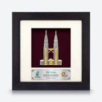 6" x 6" Frame with Gold Plated Pewter : Petronas Twin Towers