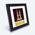 6" x 6" Frame with Gold Plated Pewter : Petronas Twin Towers