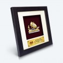 6" x 6" Frame with Gold Plated Pewter : Perahu Lepa Sabah