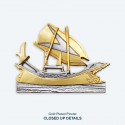 6" x 6" Frame with Gold Plated Pewter : Perahu Lepa Sabah