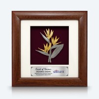 7" x 7" Frame with Gold Plated Pewter - Birds Of Paradise