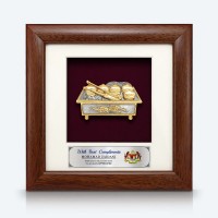 7" x 7" Frame with Gold Plated Pewter - Tepak Sireh