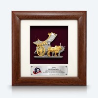 7" x 7" Frame with Gold Plated Pewter - Kereta Lembu