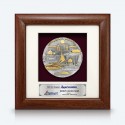 7" x 7" Frame with Gold Plated Pewter - Putrajaya (Round)
