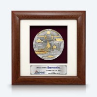 7" x 7" Frame with Gold Plated Pewter - Putrajaya (Round)