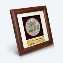 7" x 7" Frame with Gold Plated Pewter - Putrajaya (Round)