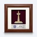 7" x 7" Frame with Gold Plated Pewter - Kuala Lumpur Tower