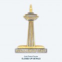 7" x 7" Frame with Gold Plated Pewter - Kuala Lumpur Tower