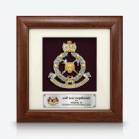 7" x 7" Frame with Gold Plated Pewter - Logo Police Diraja Malaysia (Polis PDRM)