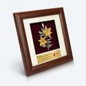 7" x 7" Frame with Gold Plated Pewter - Lily Flower