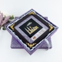 8" x 8" Songket Frame (Silver Violet) with Gold Plated Pewter