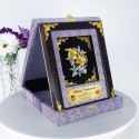 7" x 9" Premium Songket Frame with Gold Plated Pewter (Silver Violet)