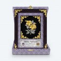 7" x 9" Premium Songket Frame with Gold Plated Pewter (Silver Violet)